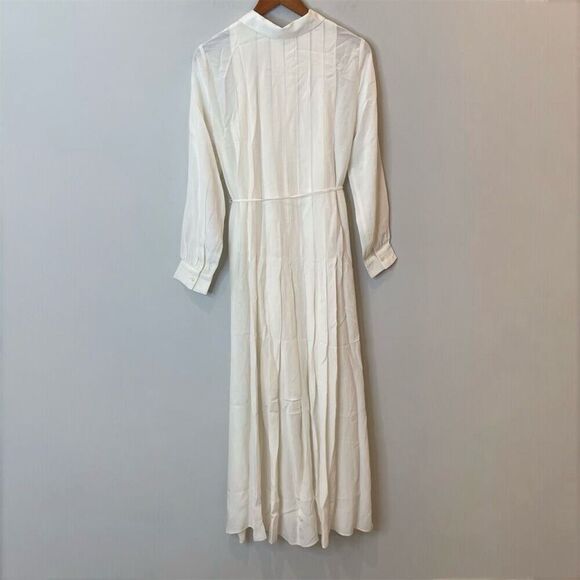 J. Crew Drapey pleated shirt-dress Ivory Size 0 NWT CH143 - Picture 4 of 9